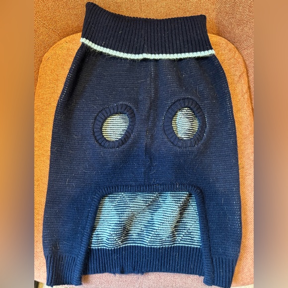 Blue argyle dog sweater - Picture 2 of 2